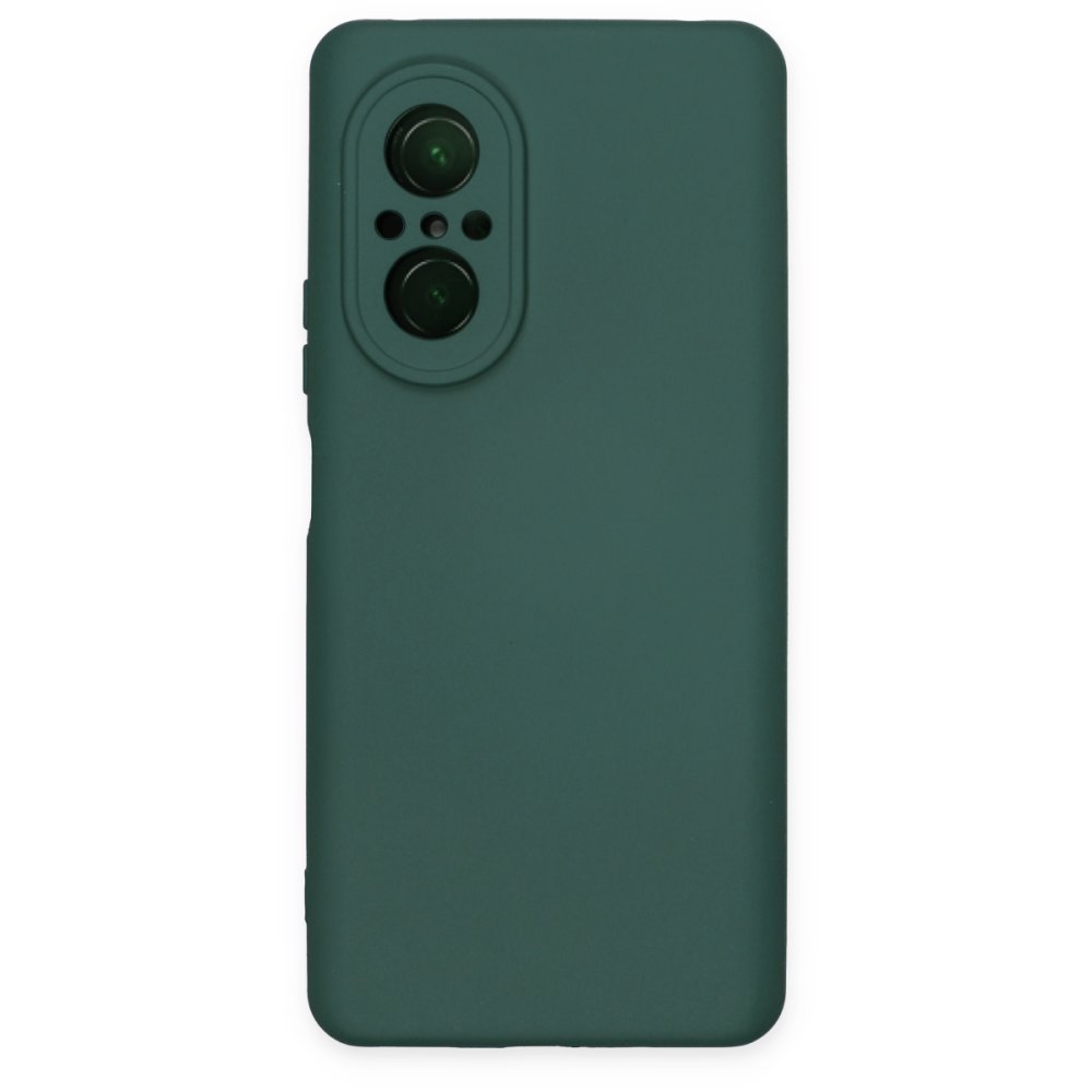  Huawei Nova 9 SE Kılıf Nano içi Kadife Silikon - Koyu Yeşil