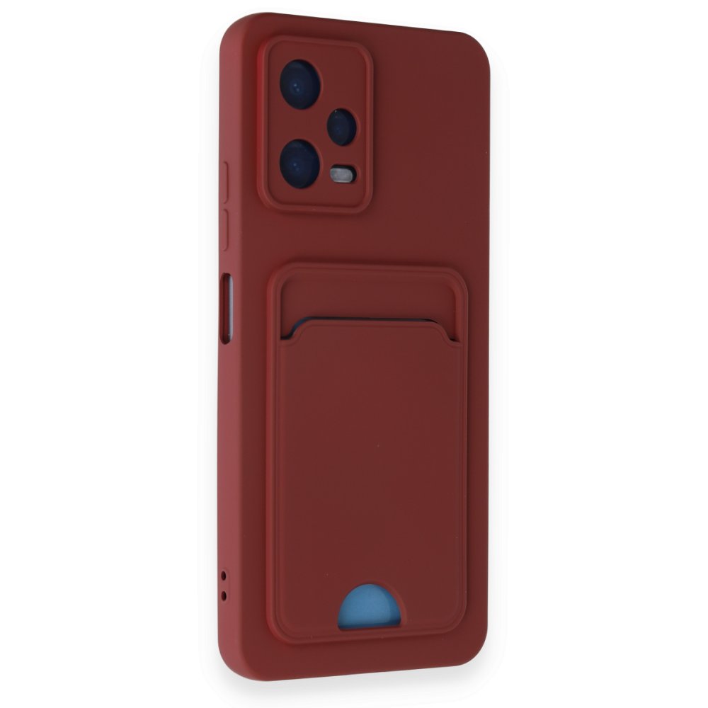  Xiaomi Poco X5 5G Kılıf Kelvin Kartvizitli Silikon - Bordo
