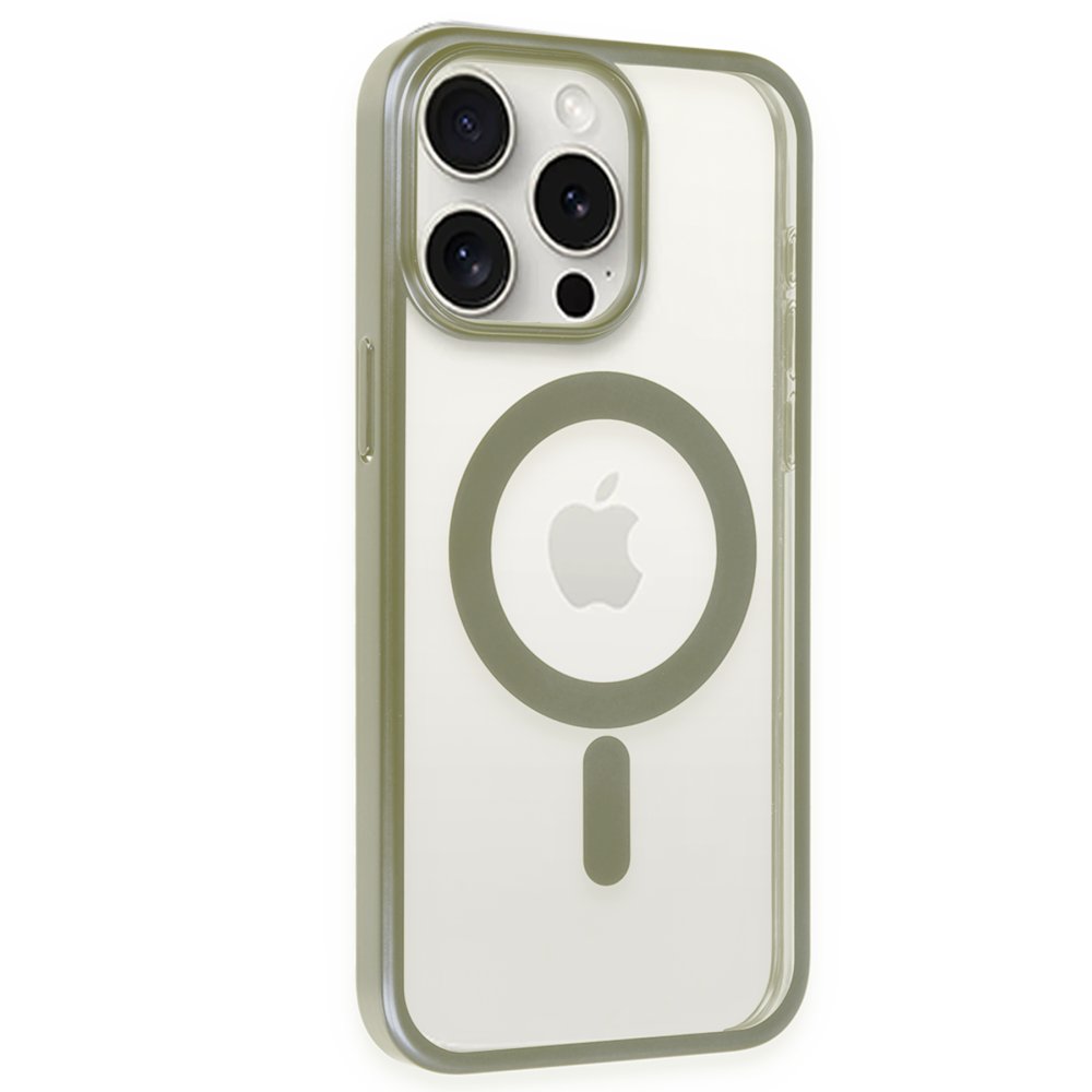  iPhone 15 Pro Max Kılıf Erozi Magsafe Kapak - Gri