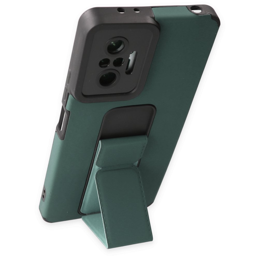Redmi Note 10 Pro Kılıf Mega Standlı Silikon - Yeşil