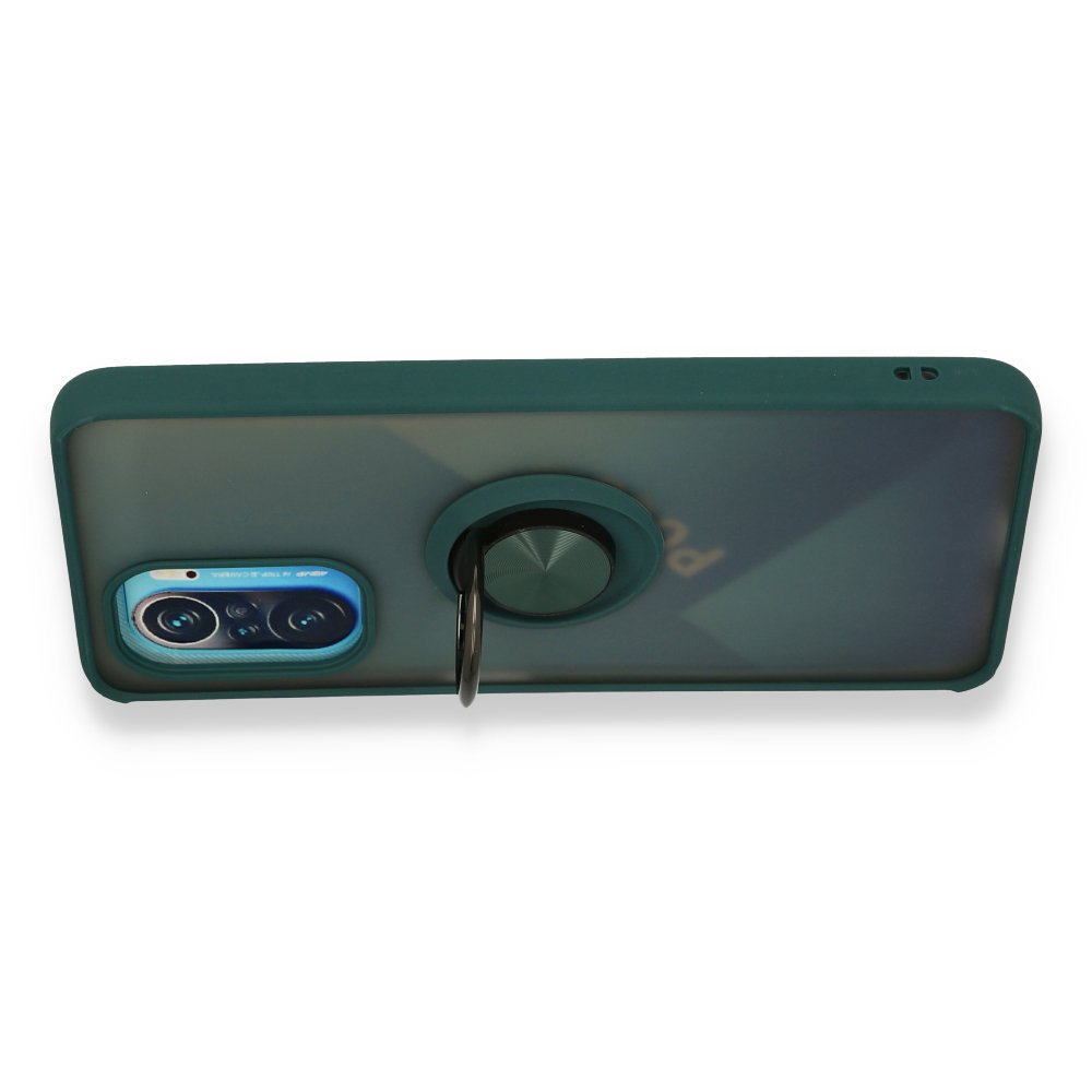 Redmi K40 Kılıf Montreal Yüzüklü Silikon Kapak - Yeşil Redmi K40 Kılıf Montreal Yüzüklü Silikon Kapak - Yeşil