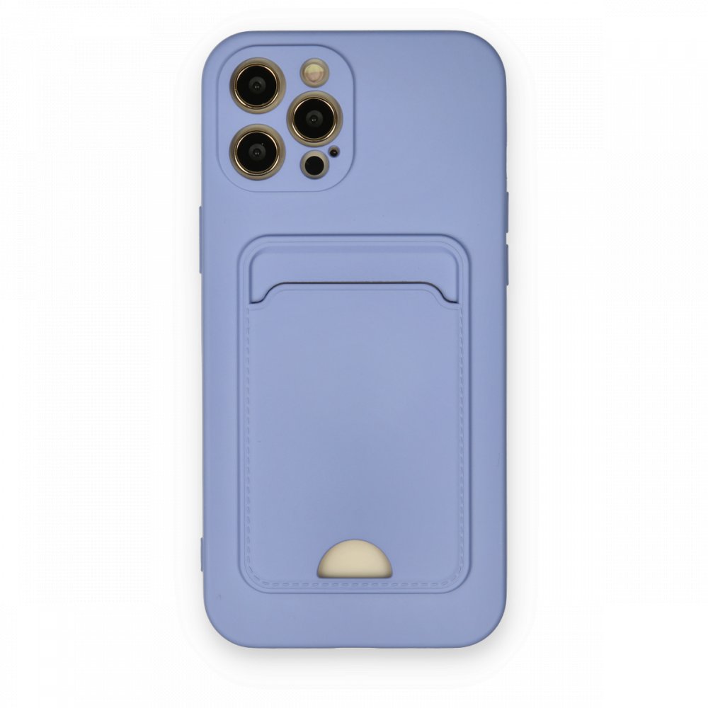  iPhone 12 Pro Max Kılıf Kelvin Kartvizitli Silikon - Lila
