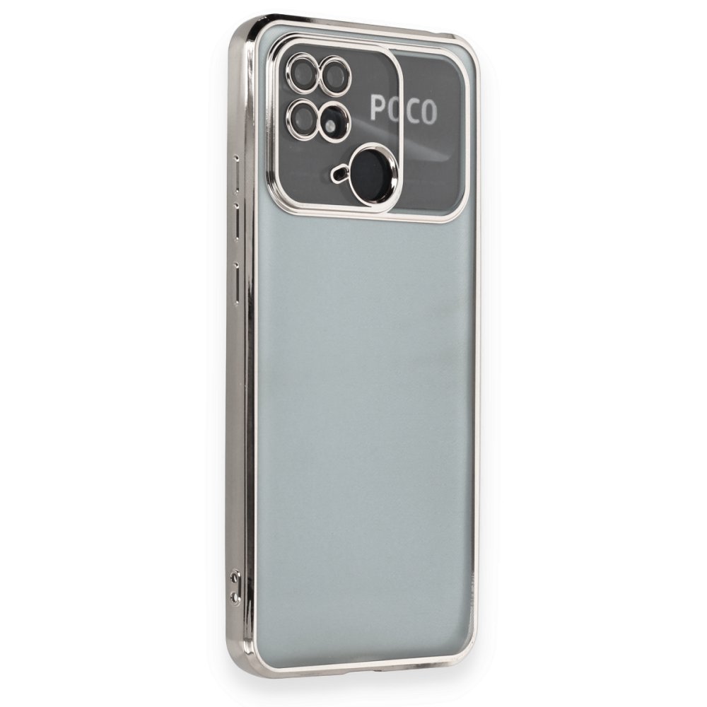 Redmi 10C Kılıf Razer Lensli Silikon - Gümüş