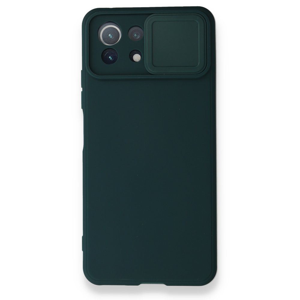 Xiaomi Mİ 11 Lite Kılıf Color Lens Silikon - Yeşil  Xiaomi Mİ 11 Lite Kılıf Color Lens Silikon - Yeşil