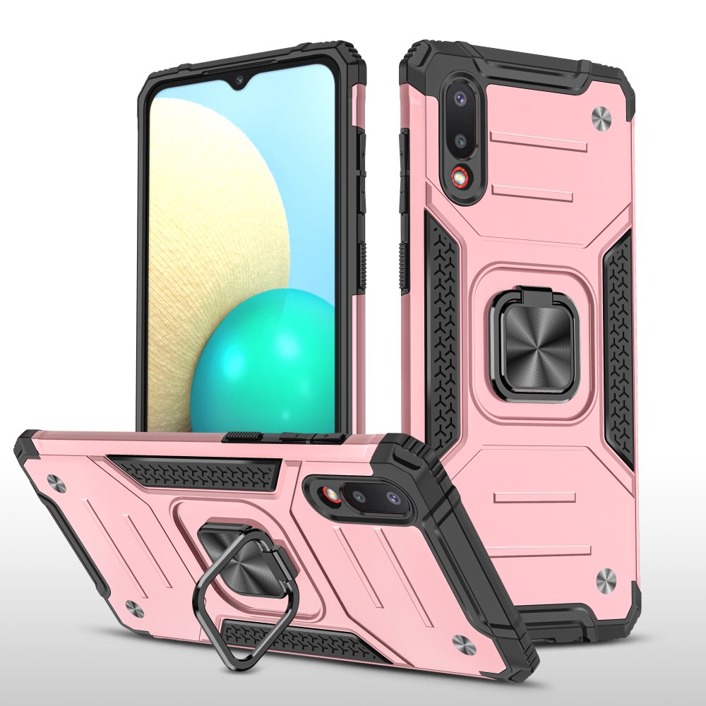  Samsung Galaxy A02 Kılıf Zegna Yüzüklü Silikon Kapak - Rose