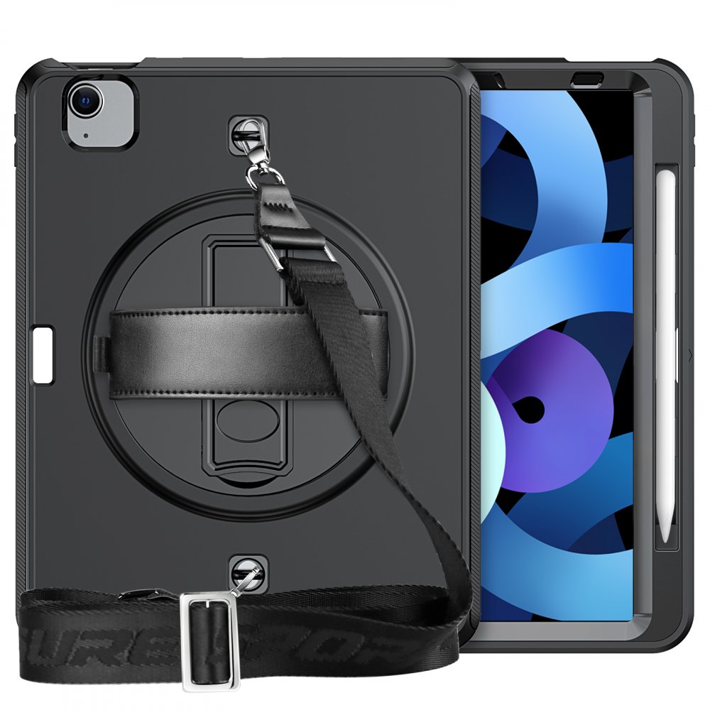  iPad Air 4 10.9 Kılıf Strap-C Otterbox Tablet Kapak - Siyah