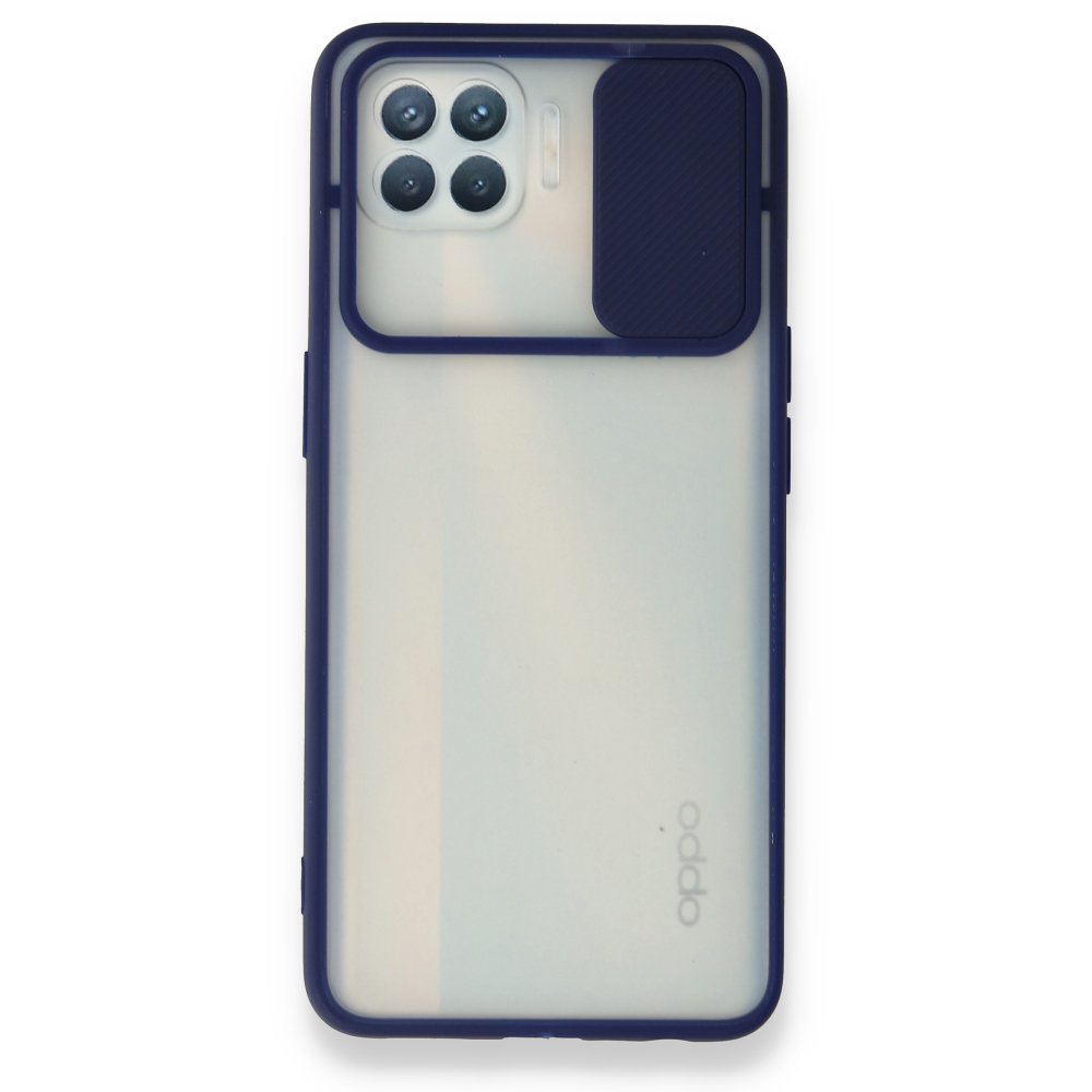 Oppo Reno 4 Lite Kılıf Palm Buzlu Kamera Sürgülü Silikon - Lacivert Oppo Reno 4 Lite Kılıf Palm Buzlu Kamera Sürgülü Silikon - Lacivert
