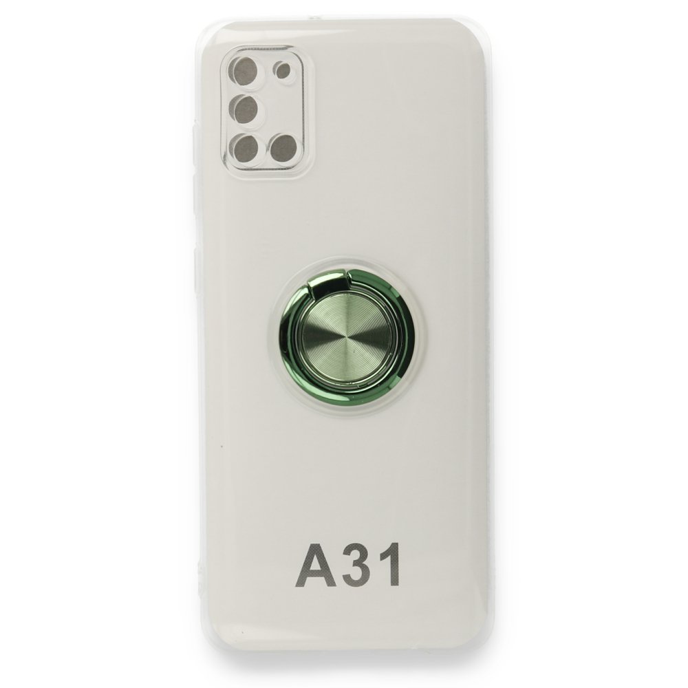  Samsung Galaxy A31 Kılıf Gros Yüzüklü Silikon - Yeşil