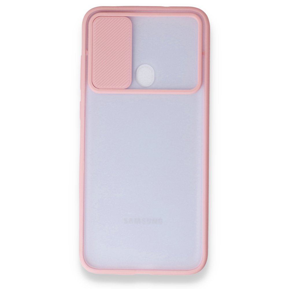  Samsung Galaxy M11 Kılıf Palm Buzlu Kamera Sürgülü Silikon - Pembe