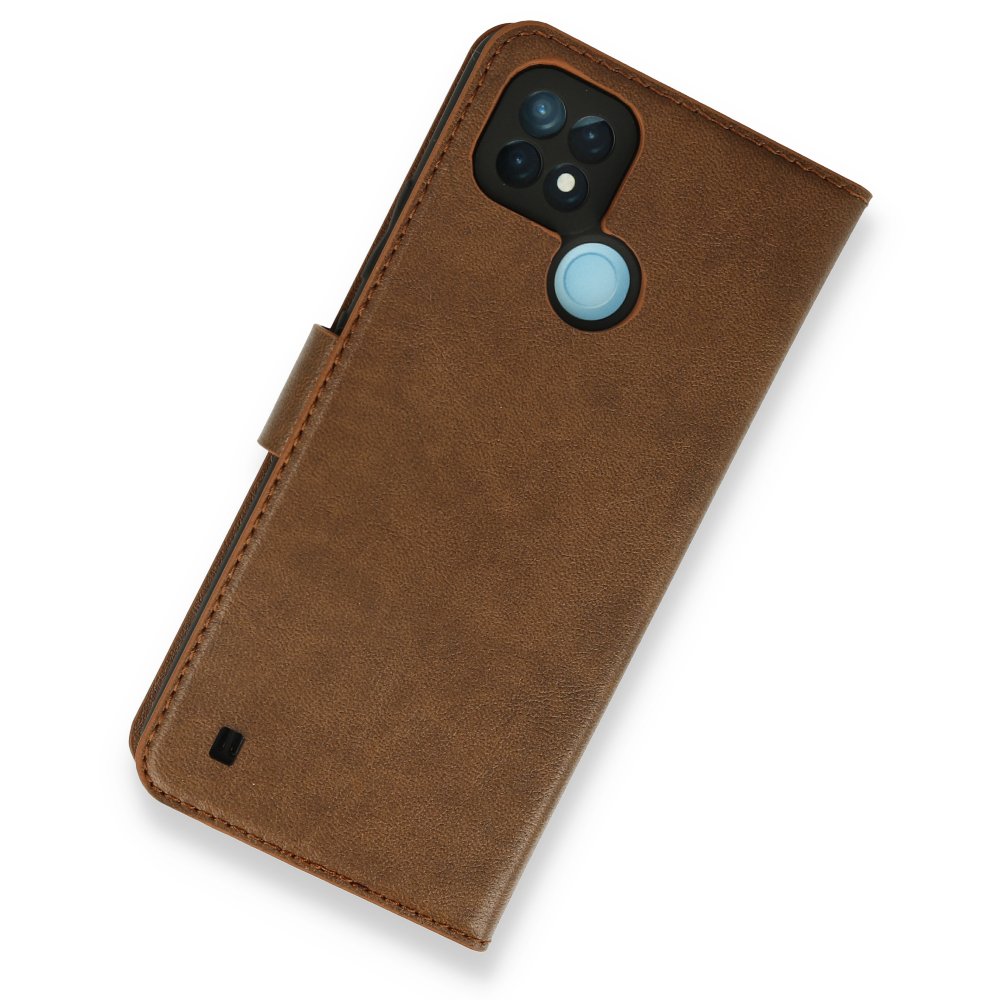 Realme C21 Kılıf Trend S Plus Kapaklı Kılıf - Taba Realme C21 Kılıf Trend S Plus Kapaklı Kılıf - Taba