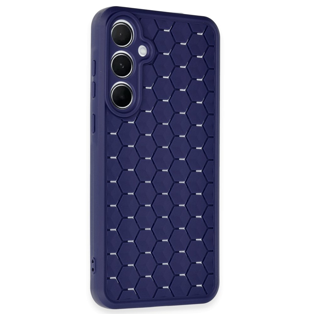  Samsung Galaxy A35 5G Kılıf Petek Silikon Kapak - Lacivert