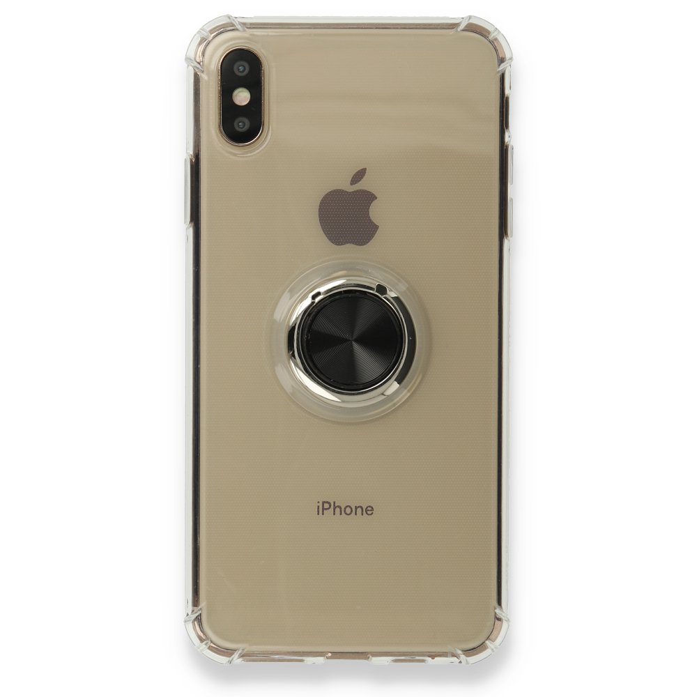  iPhone XS Max Kılıf Gros Yüzüklü Silikon - Siyah