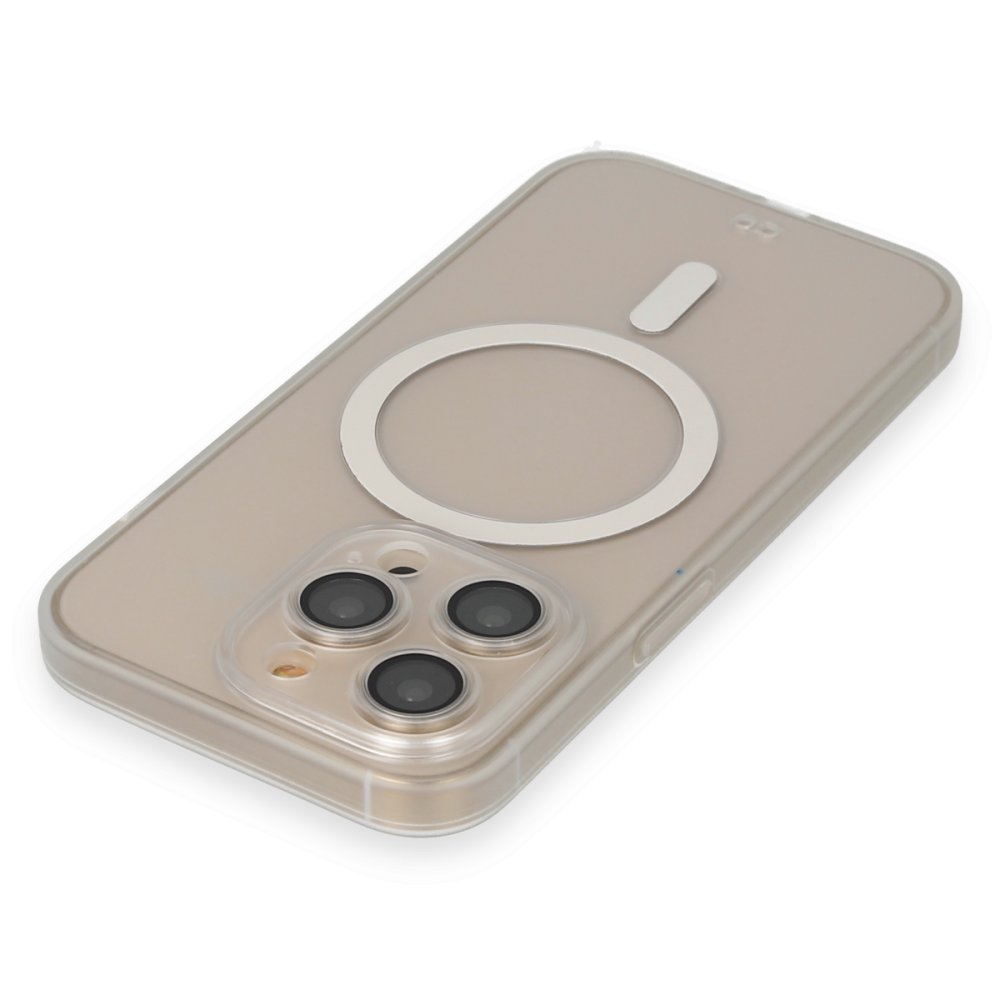  iPhone 13 Pro Kılıf Grand Magneticsafe Kapak - Şeffaf