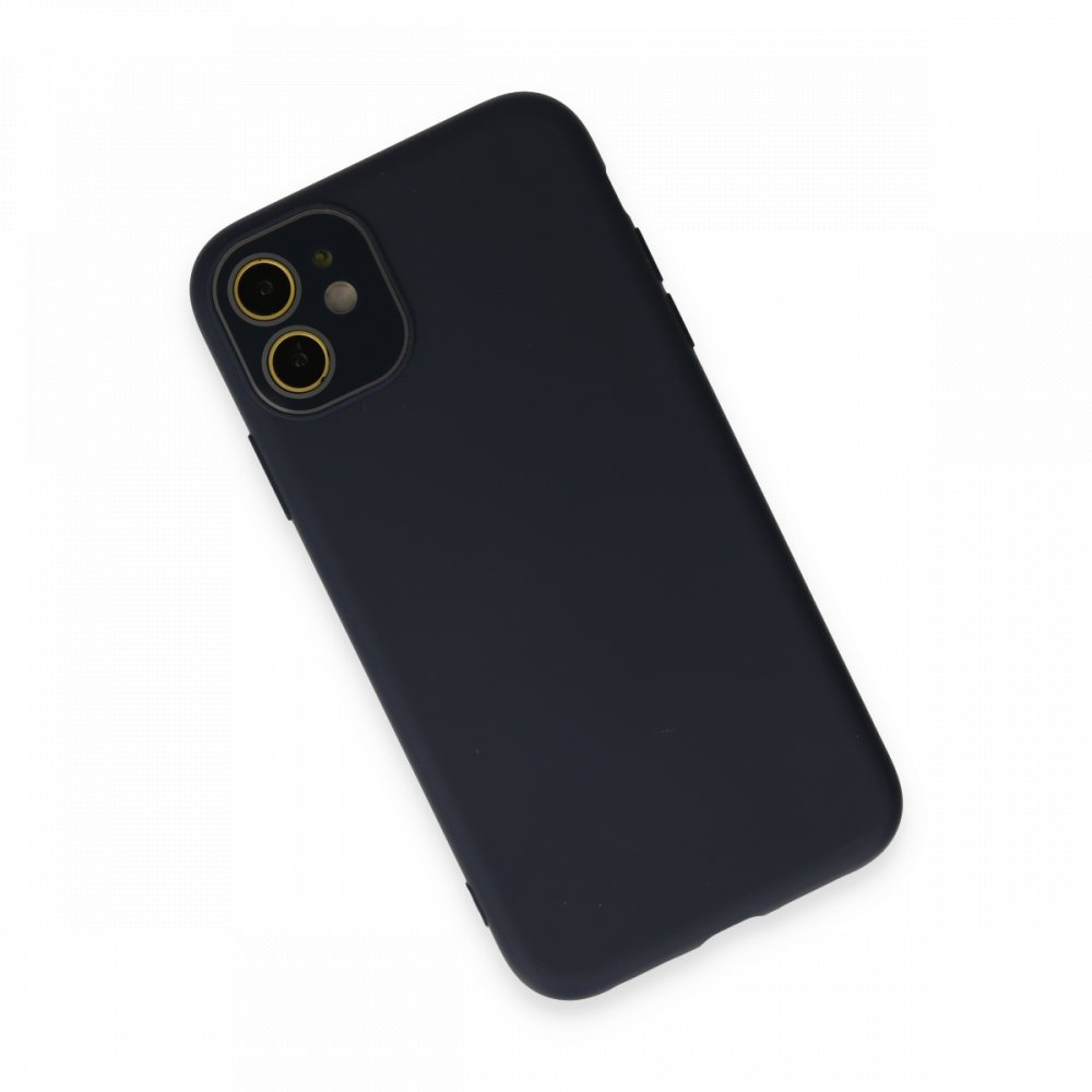  iPhone 12 Kılıf Lansman Glass Kapak - Lacivert