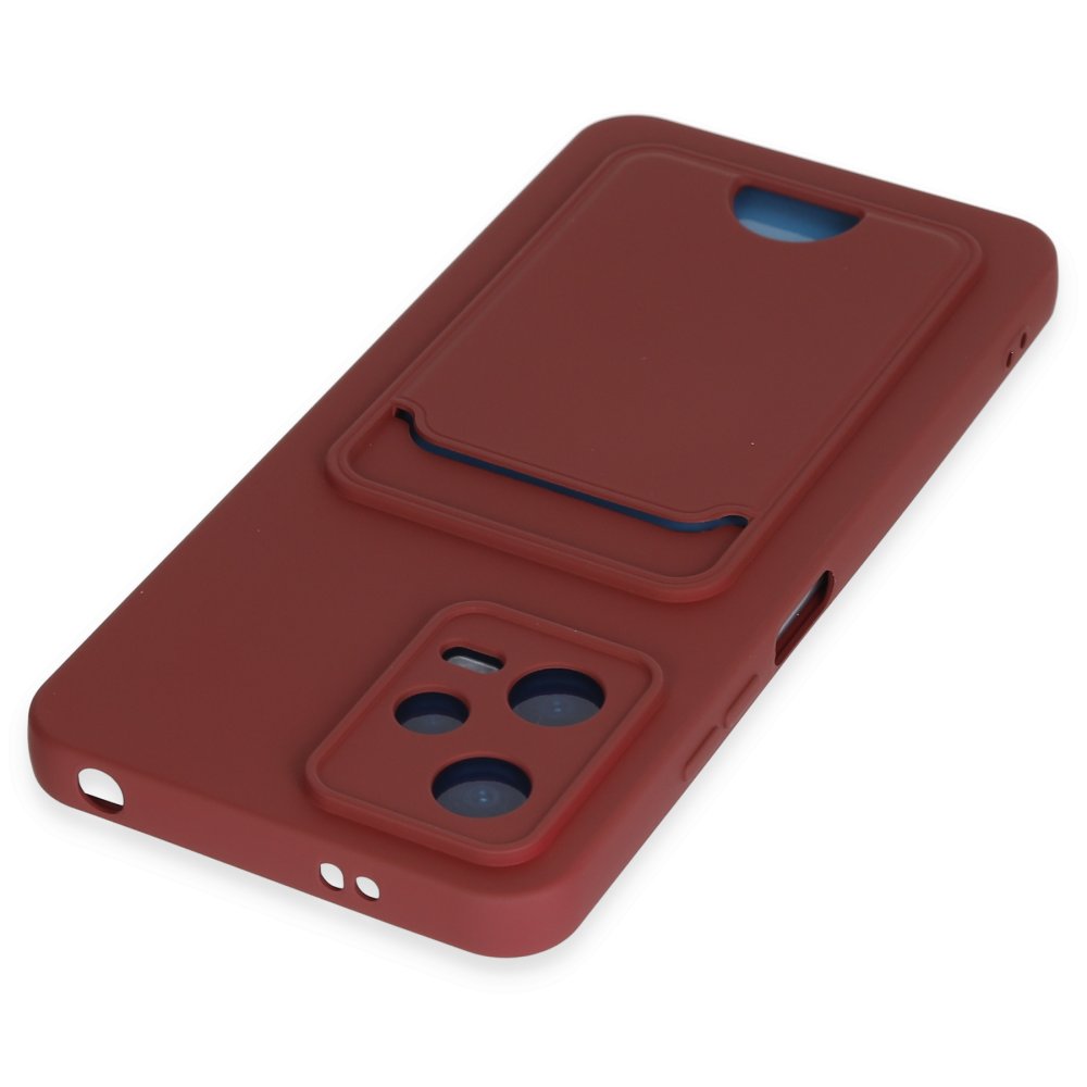 Redmi Note 12 4G Kılıf Kelvin Kartvizitli Silikon - Bordo