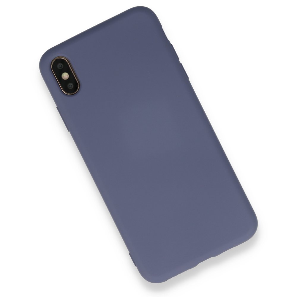  iPhone XS Max Kılıf Nano içi Kadife Silikon - Gri