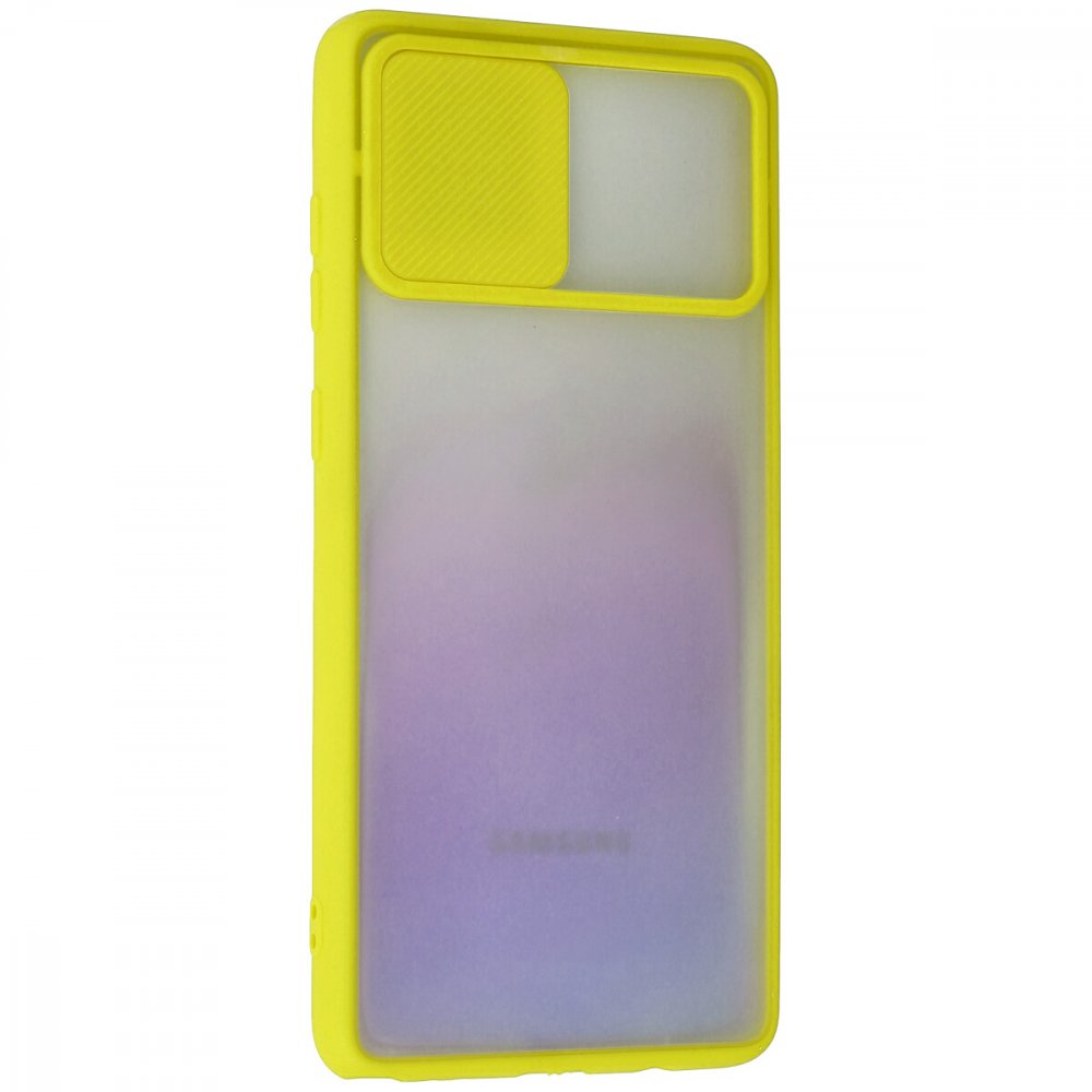  Samsung Galaxy A81 / Note 10 Lite Kılıf Palm Buzlu Kamera Sürgülü Silikon - Sarı