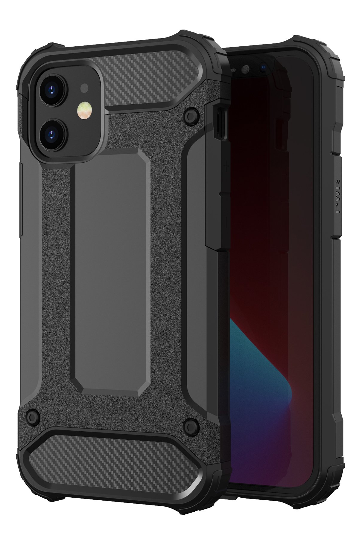  iPhone 12 Mini Kılıf Tank Silikon Kapak - Siyah