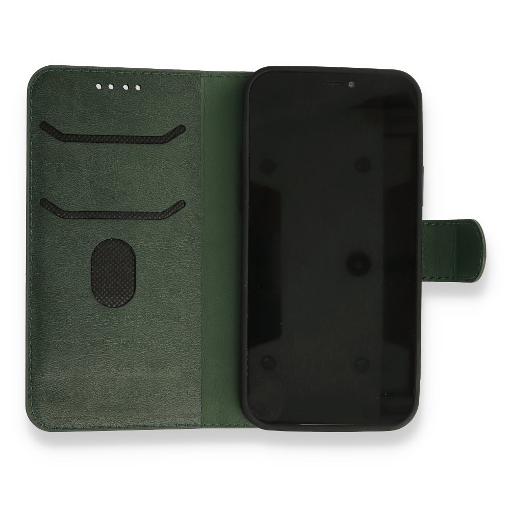  iPhone 12 Pro Kılıf Trend S Plus Kapaklı Kılıf - Yeşil