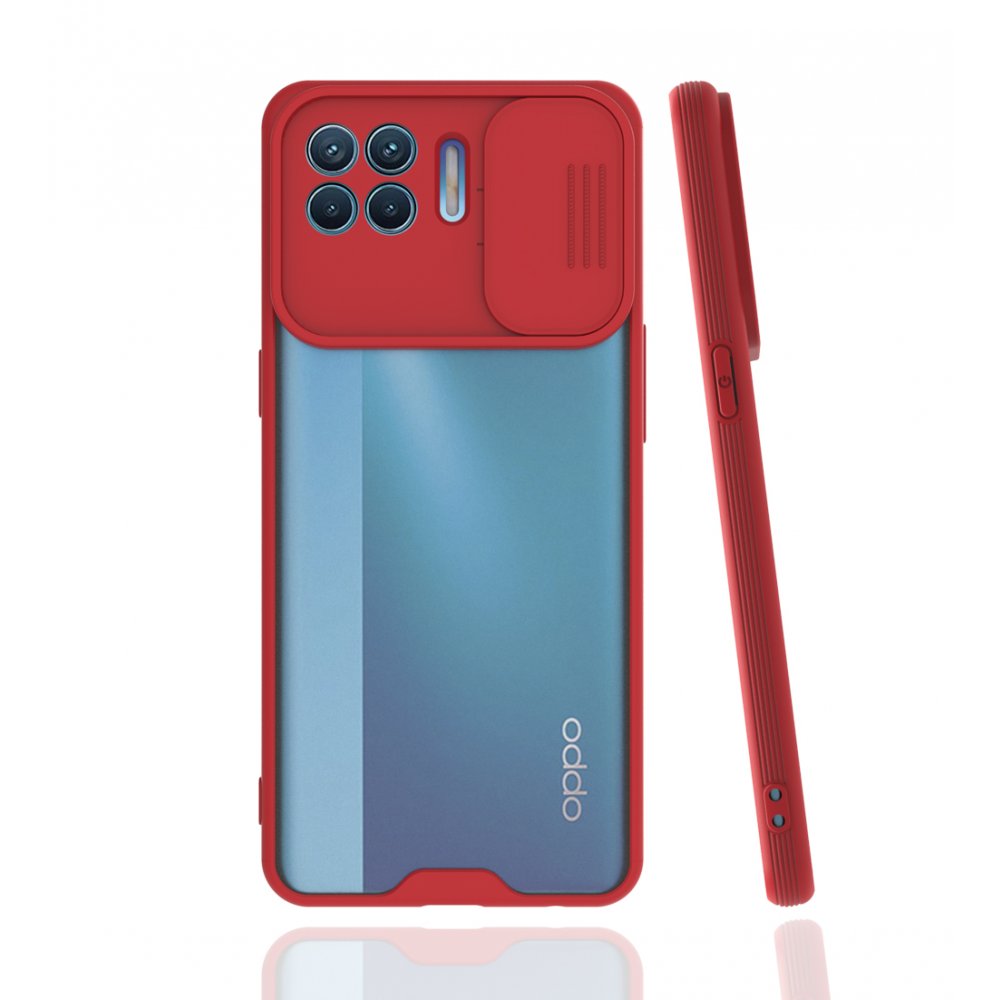 Oppo Reno 4 Lite Kılıf Platin Kamera Koruma Silikon - Kırmızı Oppo Reno 4 Lite Kılıf Platin Kamera Koruma Silikon - Kırmızı