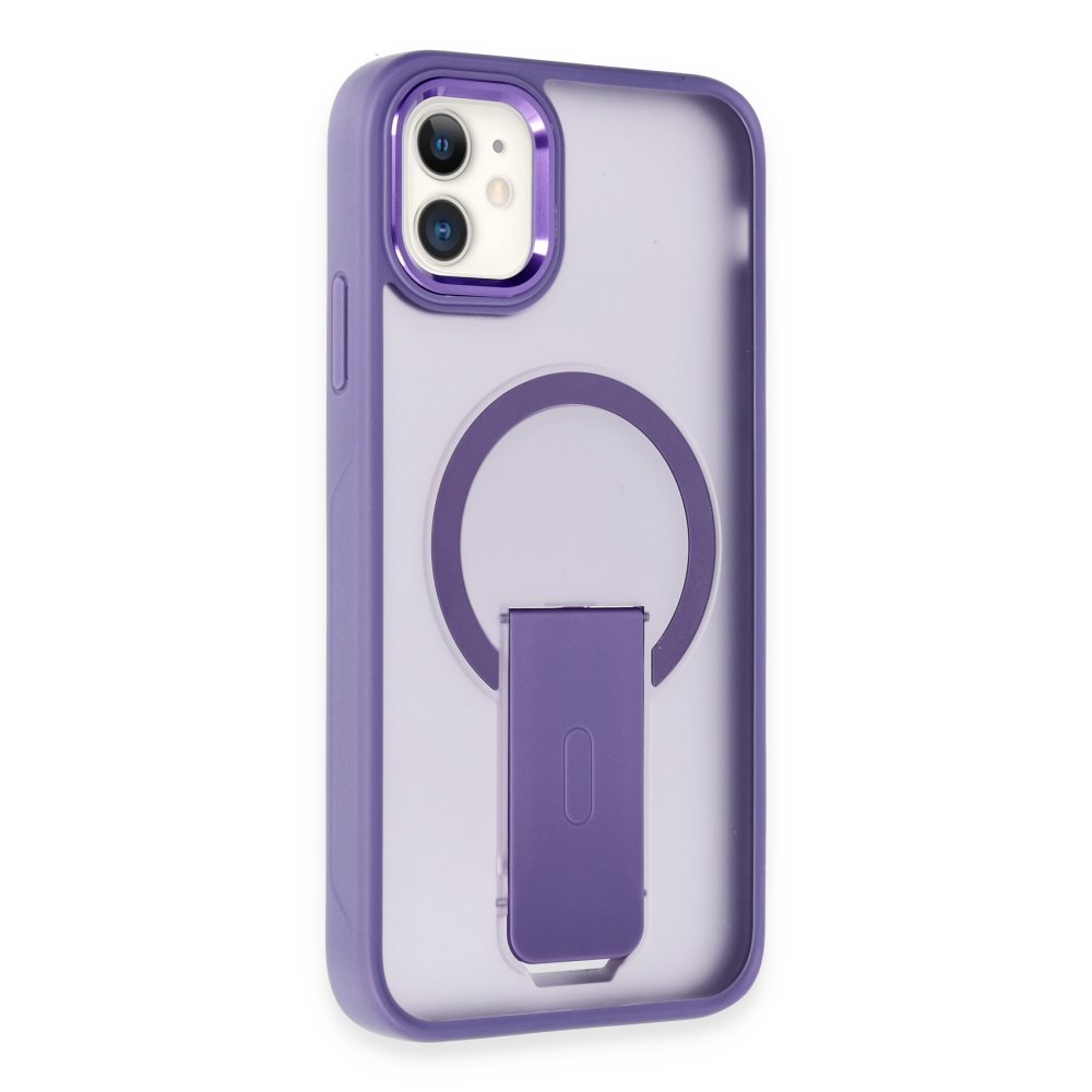  iPhone 11 Tork Magsafe Standlı Kapak - Derin Mor