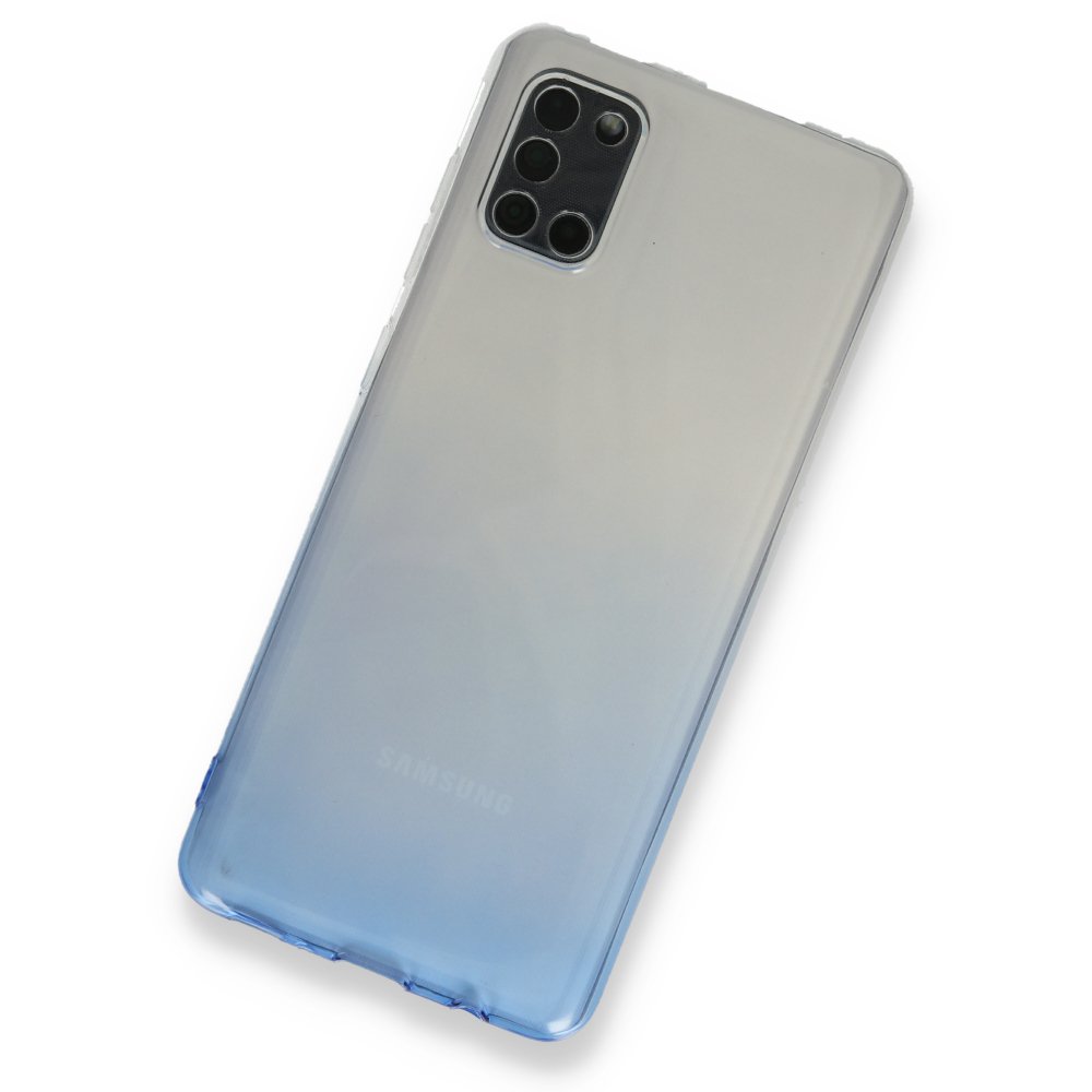  Samsung Galaxy A31 Kılıf Lüx Çift Renkli Silikon - Mavi