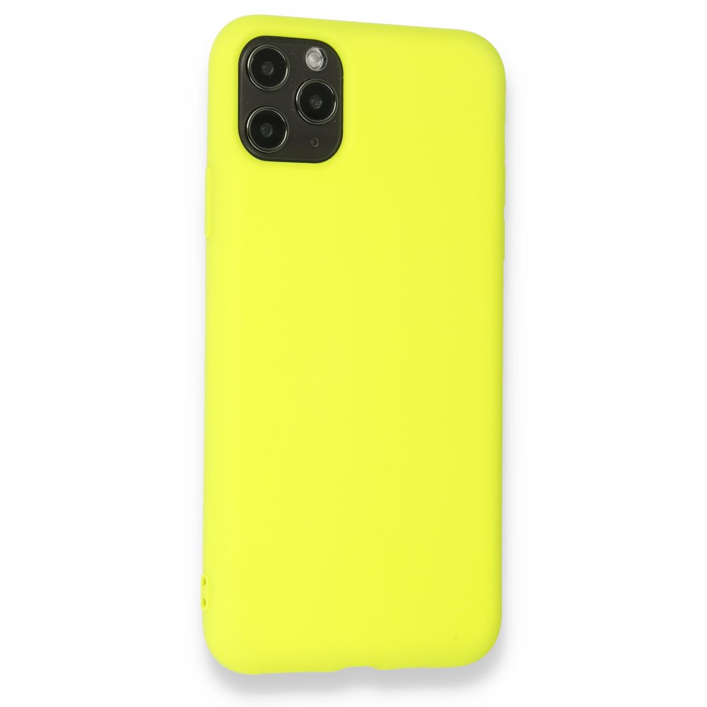 iPhone 11 Pro Max Kılıf Nano içi Kadife Silikon - Sarı