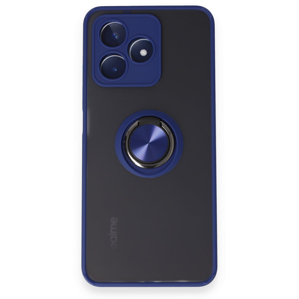 Realme C53 Kılıf Montreal Yüzüklü Silikon Kapak - Lacivert Realme C53 Kılıf Montreal Yüzüklü Silikon Kapak - Lacivert