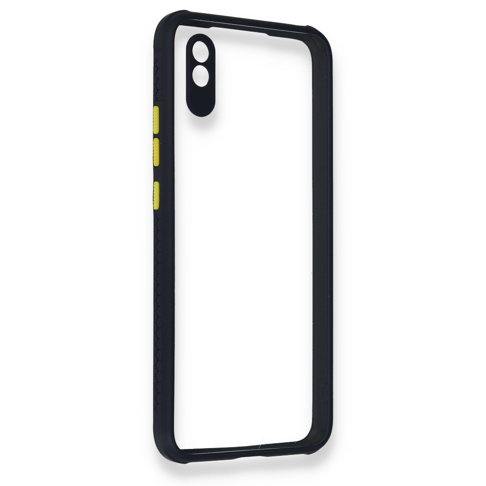 Redmi 9A Kılıf Miami Şeffaf Silikon - Lacivert Redmi 9A Kılıf Miami Şeffaf Silikon - Lacivert