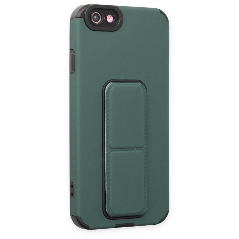 iPhone 6 Kılıf Mega Standlı Silikon - Yeşil  iPhone 6 Kılıf Mega Standlı Silikon - Yeşil