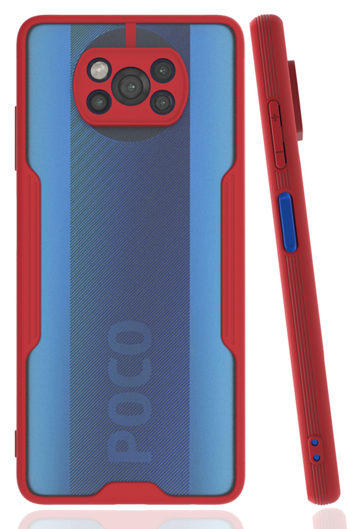 Xiaomi Pocophone X3 Kılıf Platin Silikon - Kırmızı  Xiaomi Pocophone X3 Kılıf Platin Silikon - Kırmızı