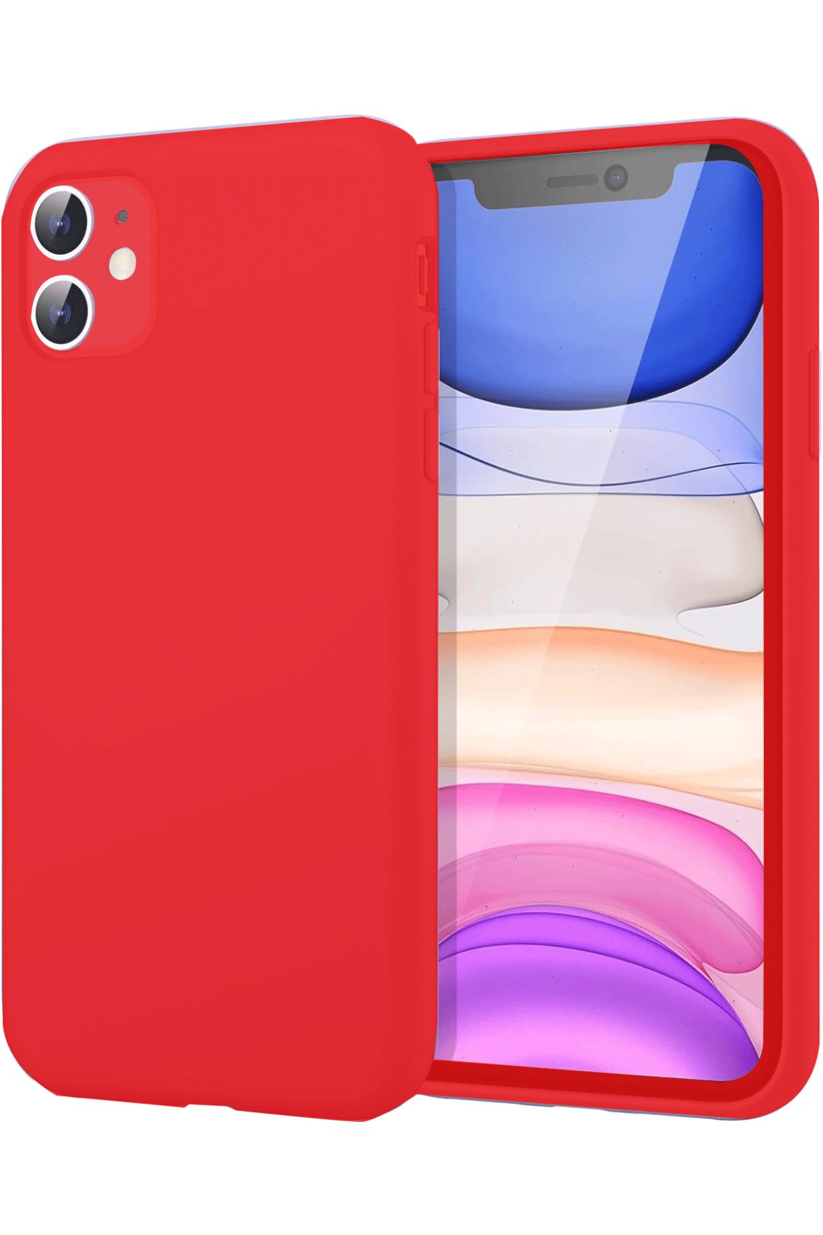 iPhone 11 Kılıf First Silikon - Kırmızı iPhone 11 Kılıf First Silikon - Kırmızı