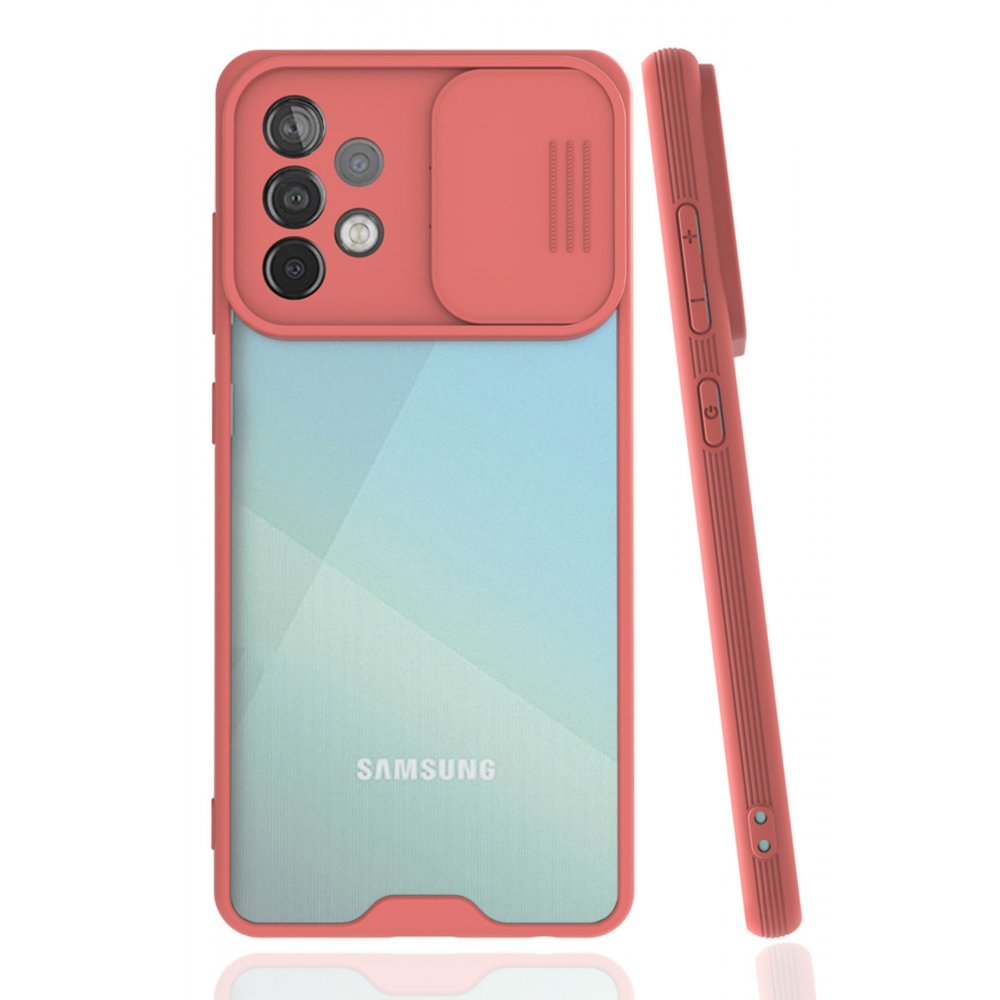  Samsung Galaxy A72 Kılıf Platin Kamera Koruma Silikon - Pembe