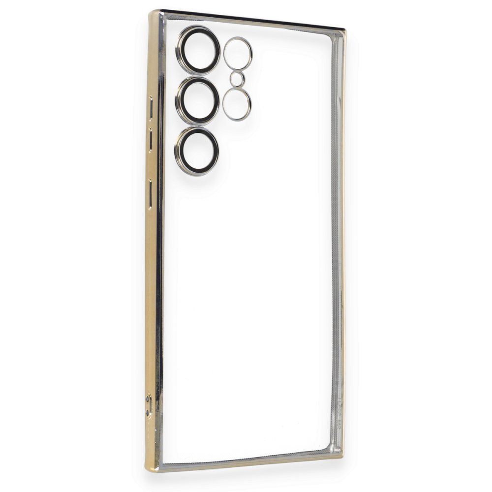  Samsung Galaxy S24 Ultra Kılıf Razer Lensli Silikon - Gold