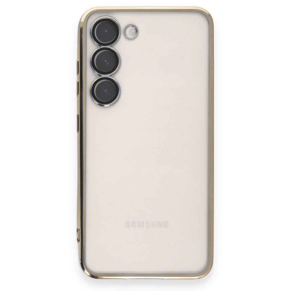  Samsung Galaxy S23 Plus Kılıf Razer Lensli Silikon - Gold