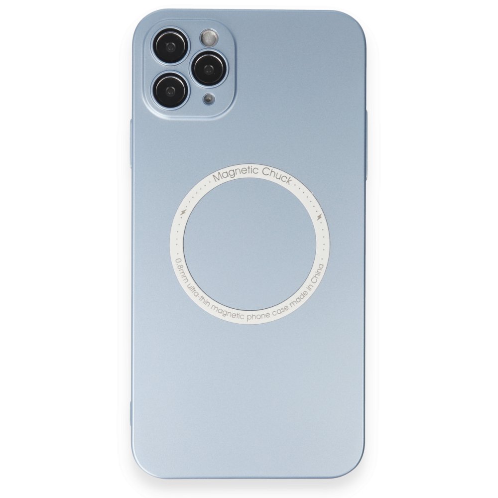  iPhone 11 Pro Max Kılıf Jack Magneticsafe Lens Silikon - Sierra Blue