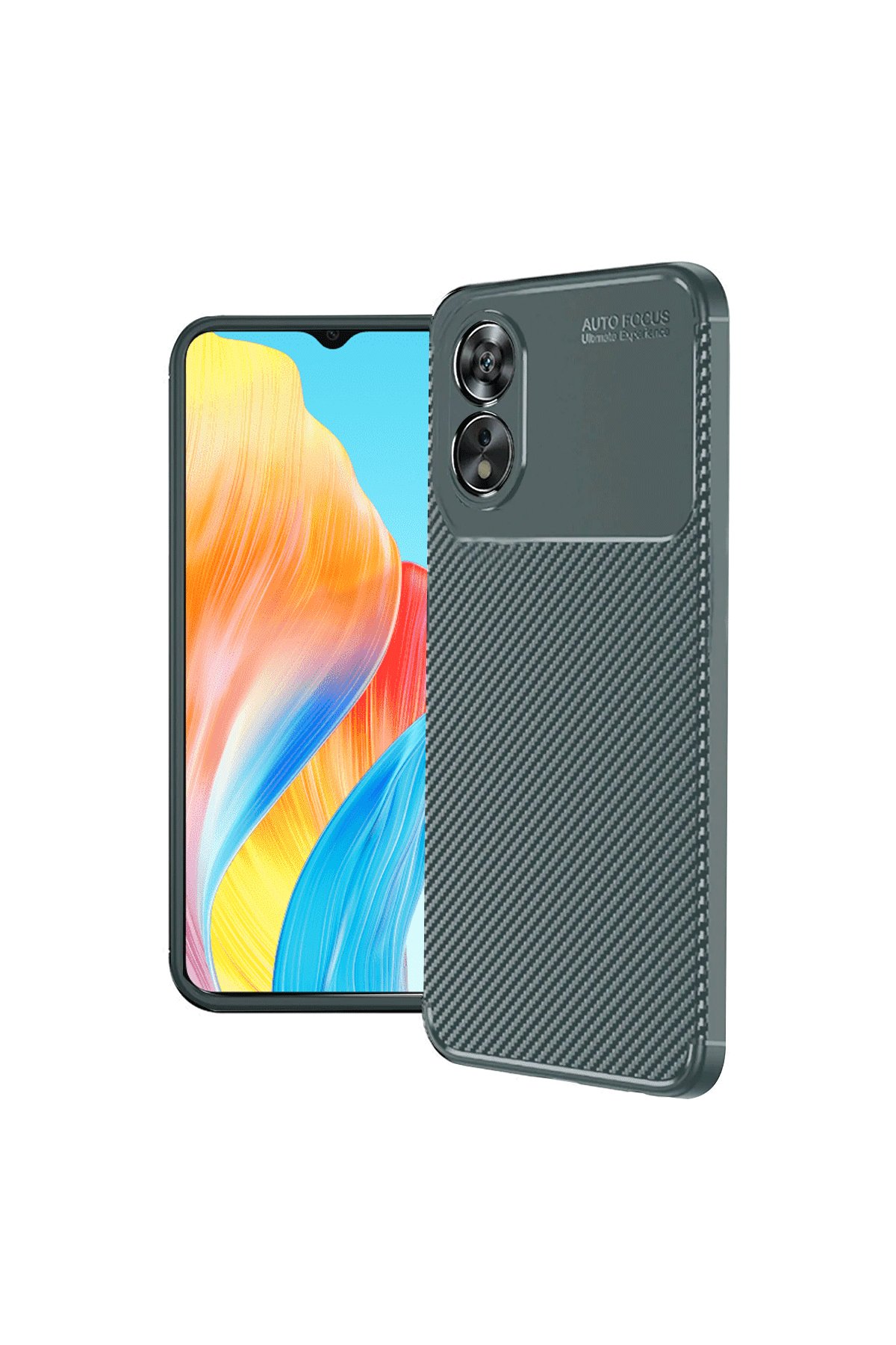  Oppo A60 Kılıf Auto Focus Karbon Kapak - Koyu Yeşil