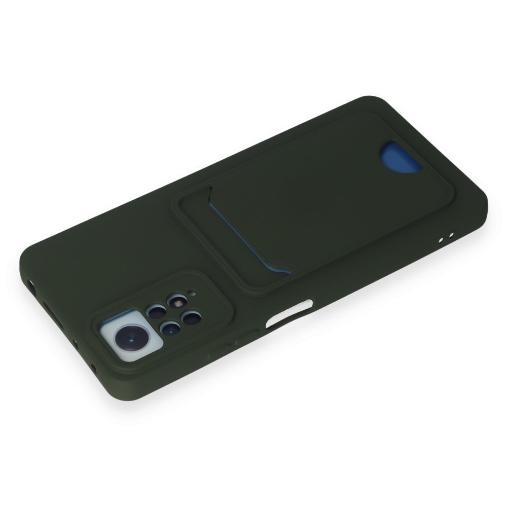 Redmi Note 12 Pro 4G Kılıf Kelvin Kartvizitli Silikon - Koyu Yeşil