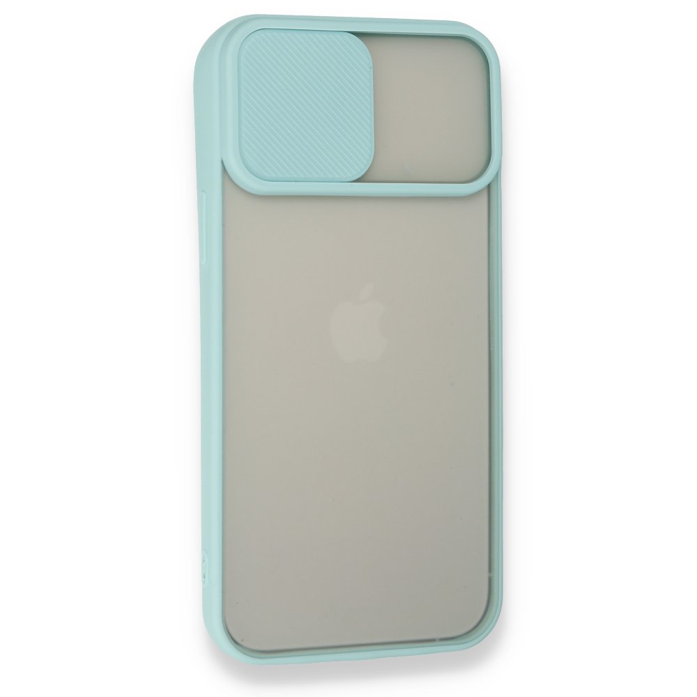 iPhone 13 Pro Max Kılıf Palm Buzlu Kamera Sürgülü Silikon - Turkuaz iPhone 13 Pro Max Kılıf Palm Buzlu Kamera Sürgülü Silikon - Turkuaz