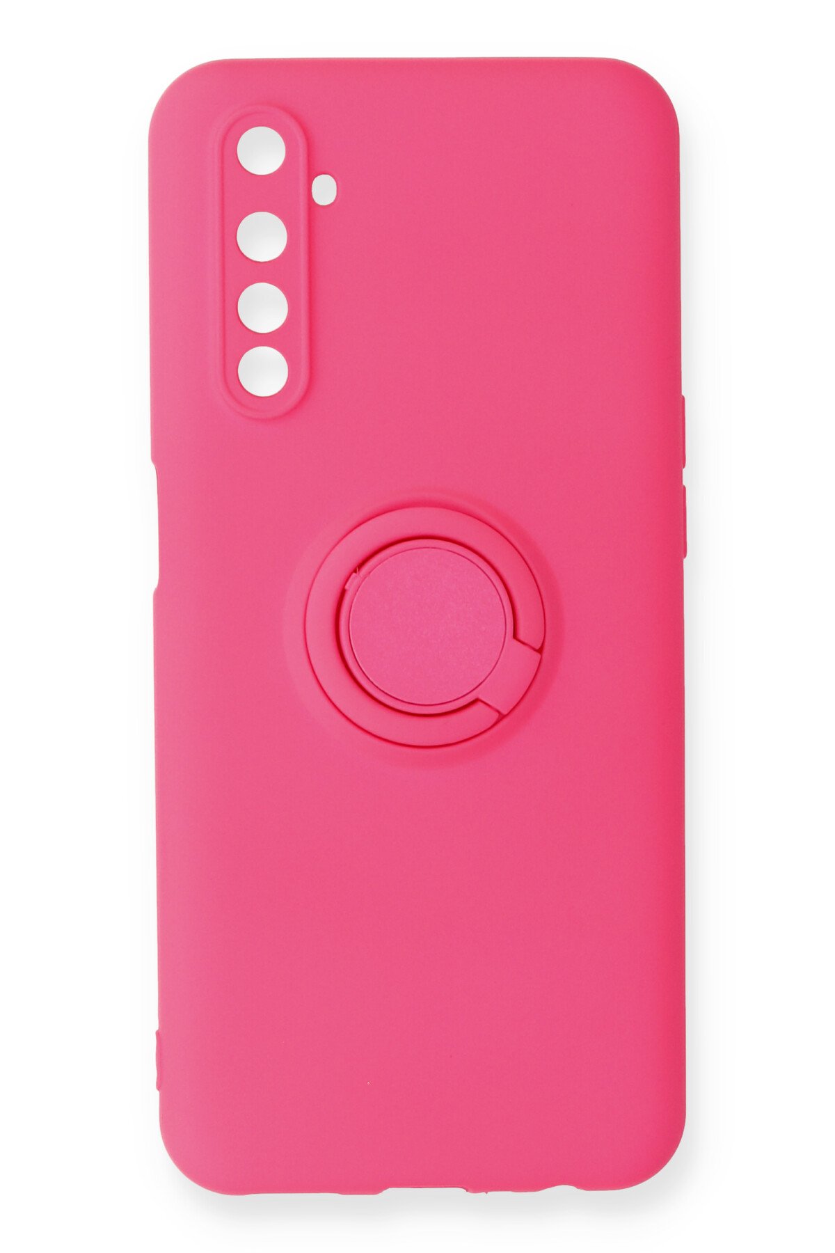  Realme 6 Kılıf Viktor Yüzüklü Silikon - Pembe