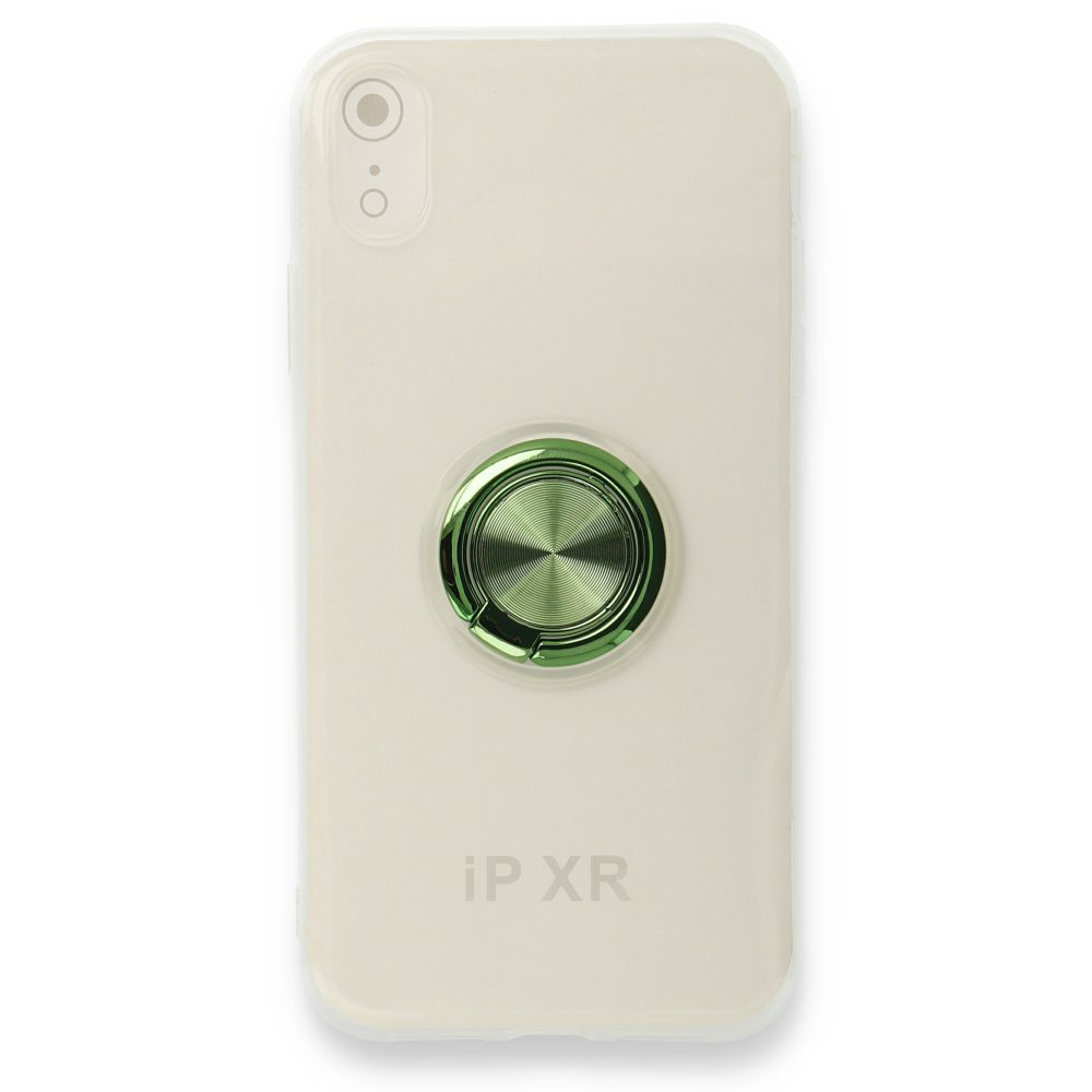 iPhone XR Kılıf Gros Yüzüklü Silikon - Yeşil  iPhone XR Kılıf Gros Yüzüklü Silikon - Yeşil