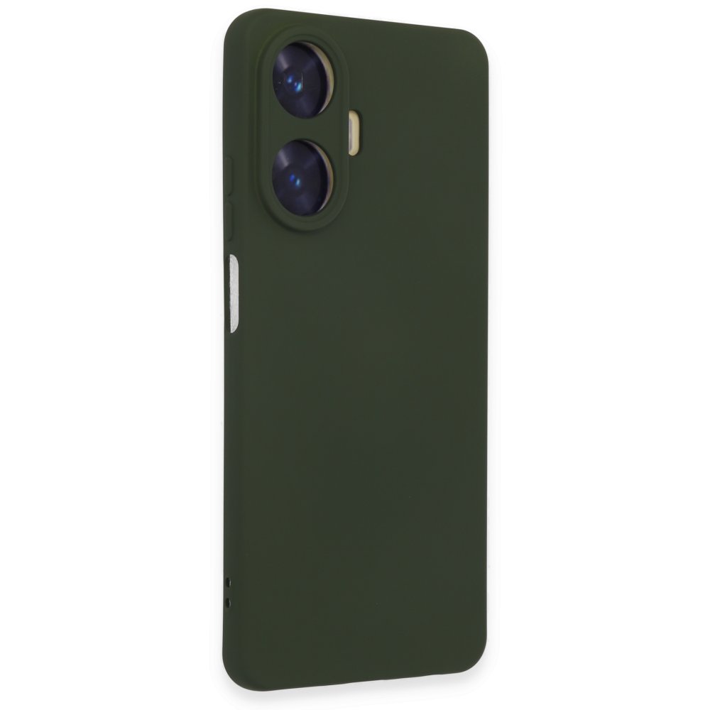 Realme C55 Kılıf Nano içi Kadife Silikon - Koyu Yeşil Realme C55 Kılıf Nano içi Kadife Silikon - Koyu Yeşil
