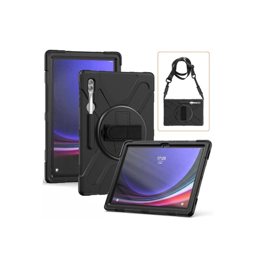  Samsung Galaxy X810 Tab S9 Plus 12.4 Kılıf Amazing Tablet Kapak - Siyah