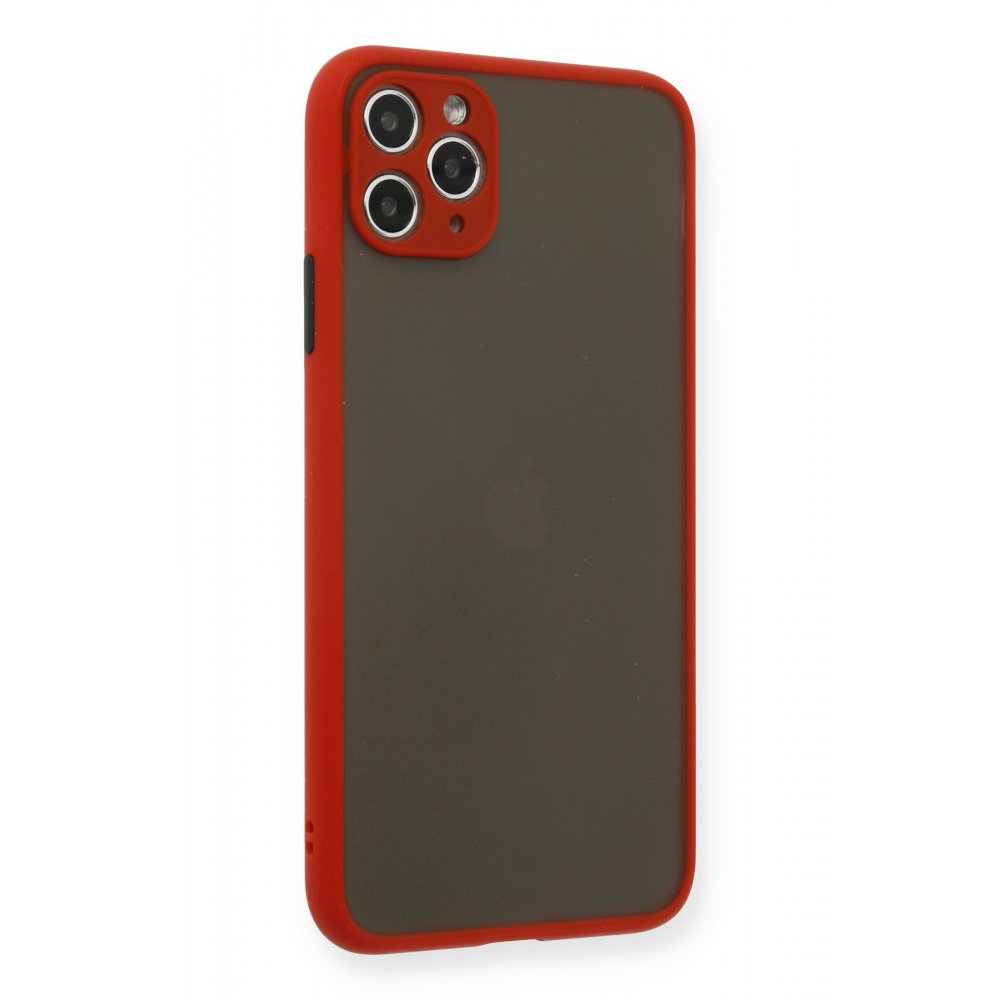  iPhone 11 Pro Max Kılıf Montreal Silikon Kapak - Kırmızı