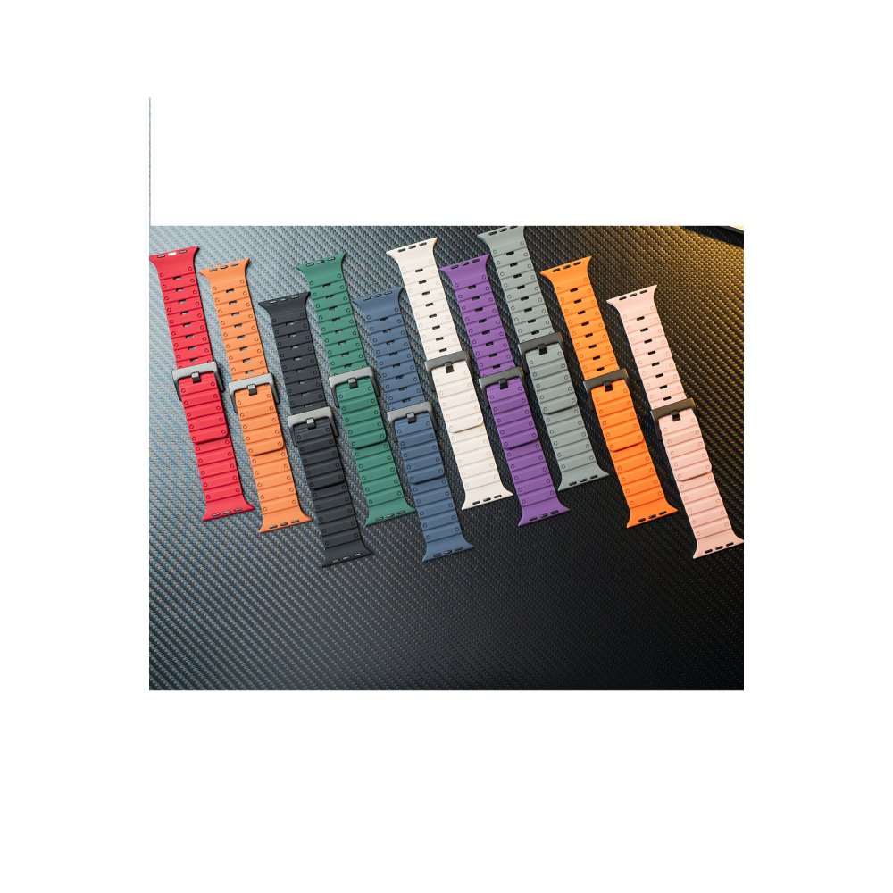  Apple Watch Ultra 49mm Magnus Mıknatıslı Silikon Kordon - Kırmızı