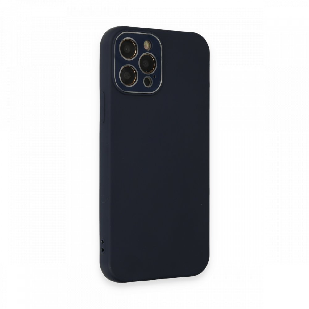  iPhone 12 Pro Kılıf Lansman Glass Kapak - Lacivert