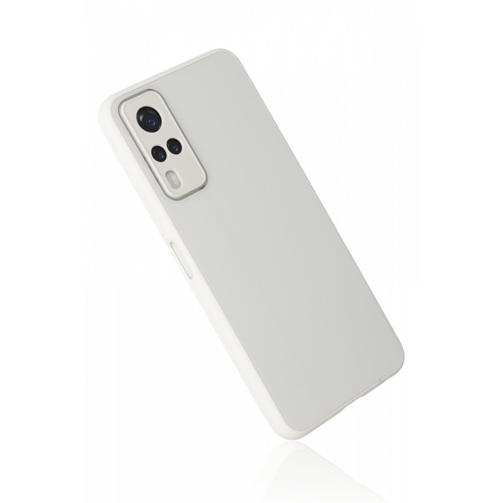  Vivo Y53S Kılıf Glass Kapak - Beyaz