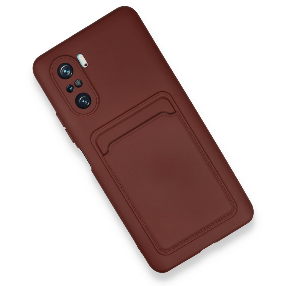 Redmi K40 Kılıf Kelvin Kartvizitli Silikon - Bordo