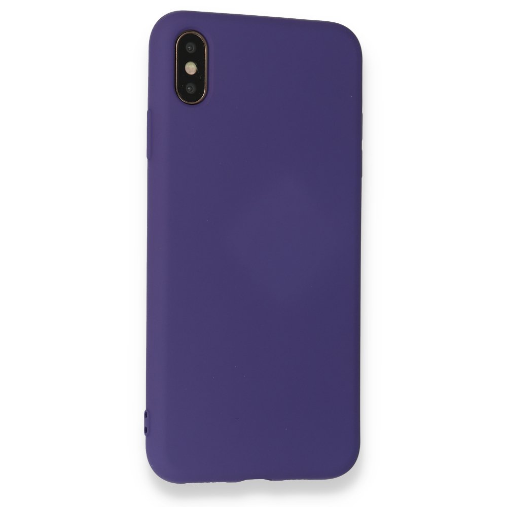 iPhone XS Max Kılıf Nano içi Kadife Silikon - Mor  iPhone XS Max Kılıf Nano içi Kadife Silikon - Mor