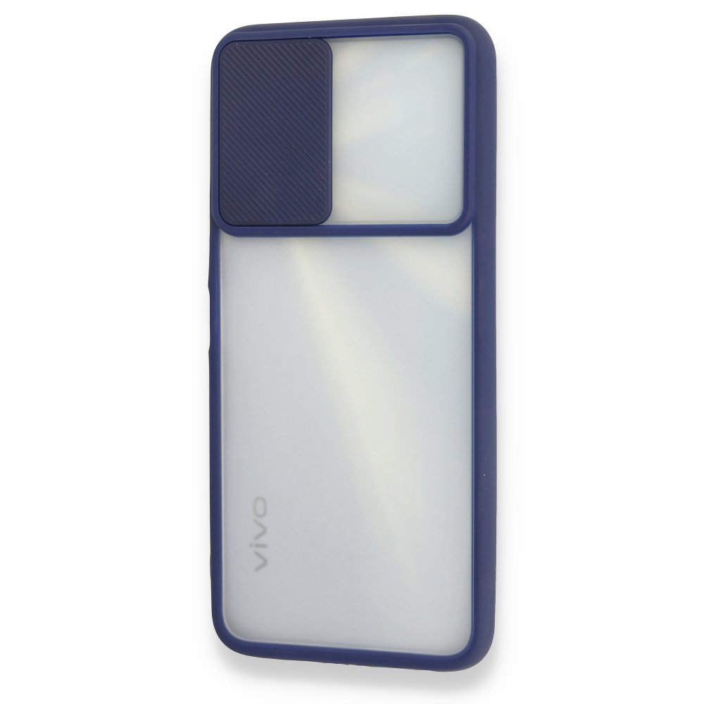  Vivo Y11S Kılıf Palm Buzlu Kamera Sürgülü Silikon - Lacivert